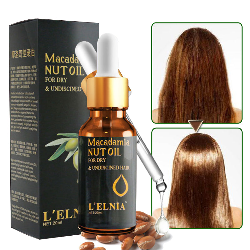 Macadamia hair essential oil for dry and damaged hair